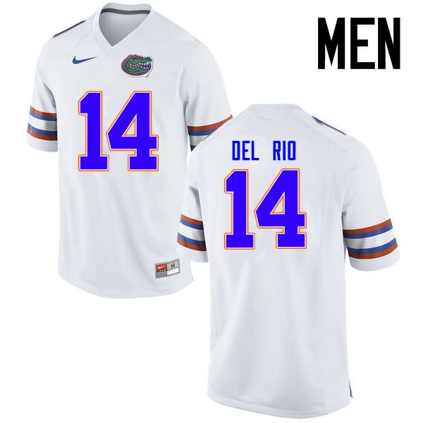 NCAA Florida Gators Luke Del Rio Men's #14 Nike White Stitched Authentic College Football Jersey RIW7364KI